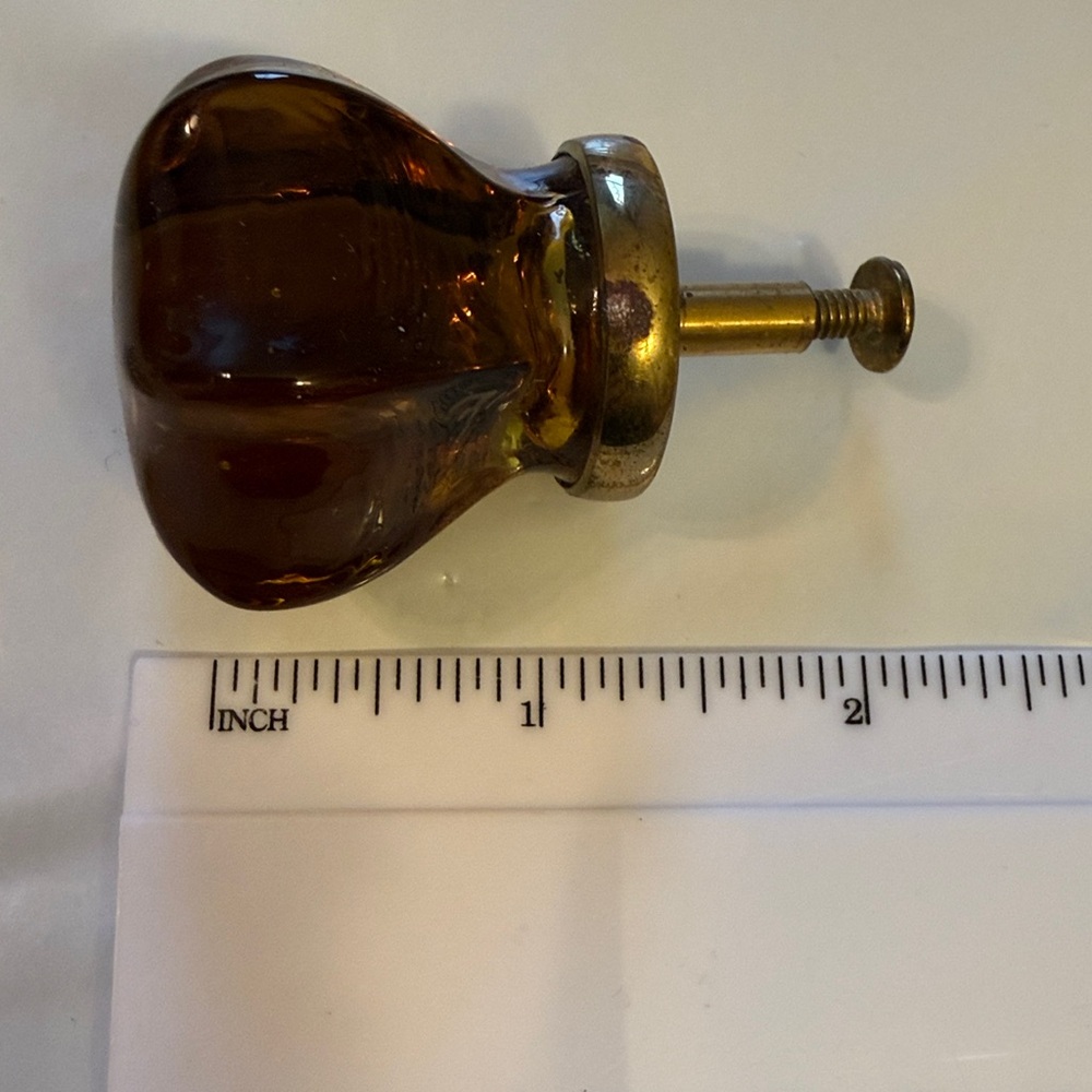 Antique Amber Glass Knobs. Set of 4 - Picture 6 of 6
